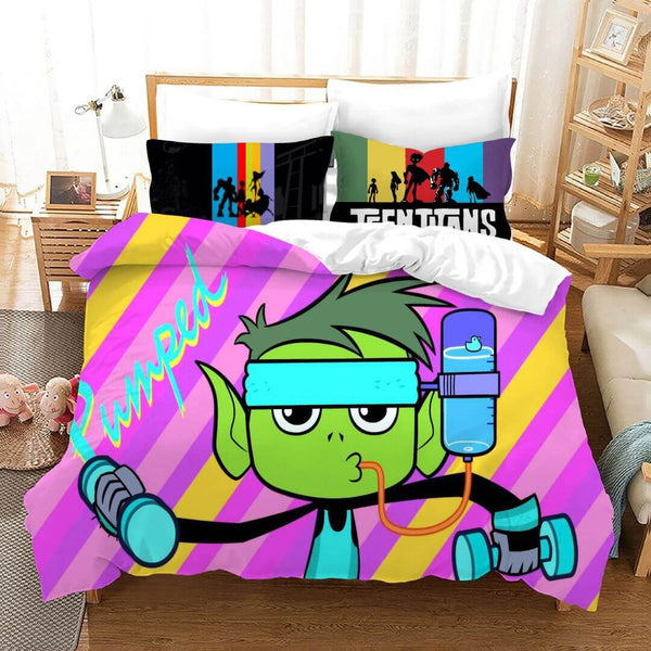 Teen Titans Go Cosplay Bedding Set Duvet Cover Halloween Bed Sheets