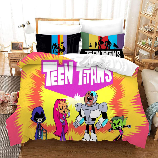 Teen Titans Go Cosplay Bedding Set Duvet Cover Halloween Bed Sheets