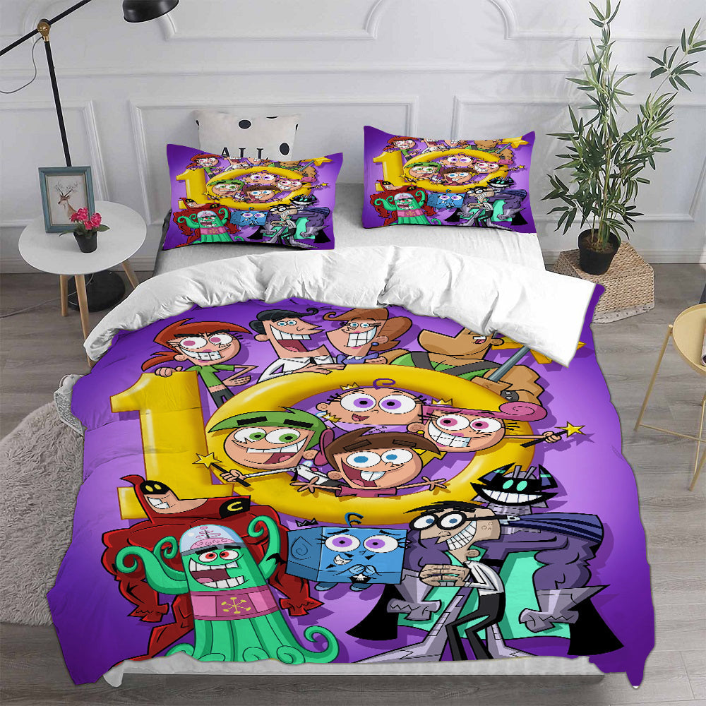 The Fairly OddParents Bedding Sets Bed Quilt Cover Pillow Case Halloween Cosplay Comforter Sets