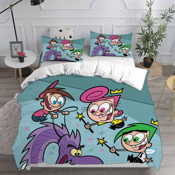 The Fairly OddParents Bedding Sets Bed Quilt Cover Pillow Case Halloween Cosplay Comforter Sets