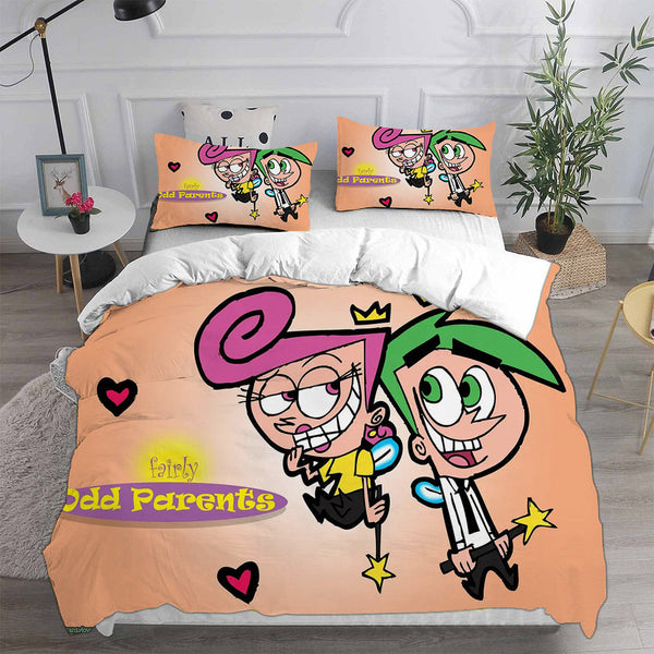 The Fairly OddParents Bedding Sets Bed Quilt Cover Pillow Case Halloween Cosplay Comforter Sets