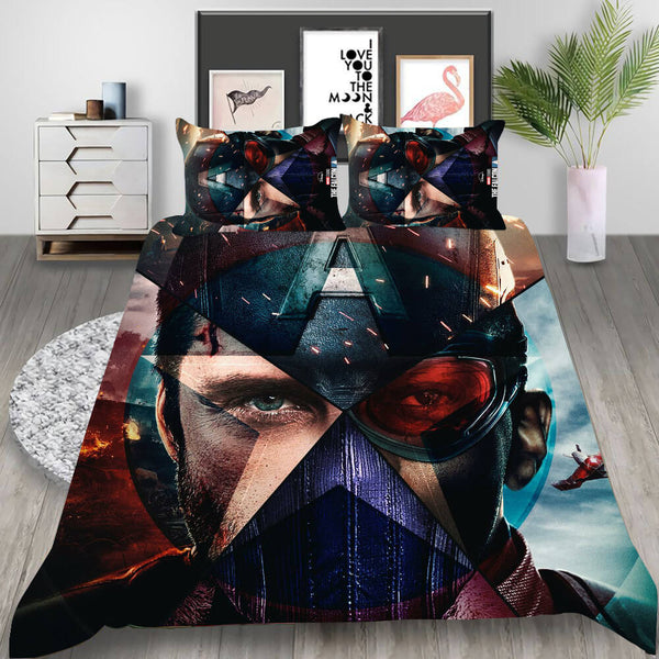 The Falcon and the Winter Soldier Cosplay Duvet Cover Set Halloween Quilt Cover