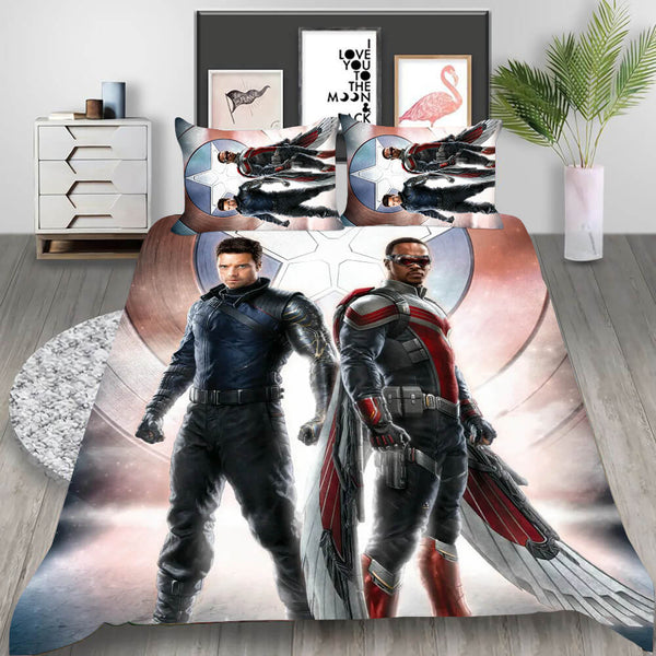 The Falcon and the Winter Soldier Cosplay Duvet Cover Set Halloween Quilt Cover