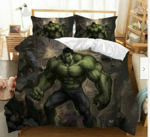 The Incredible Hulk Bruce Banner Cosplay Bedding Set Duvet Cover Halloween Sheets