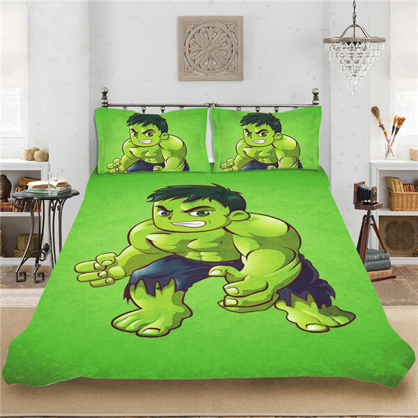 The Incredible Hulk Bruce Banner Cosplay Bedding Set Duvet Cover Halloween Sheets