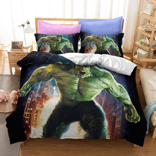 The Incredible Hulk Bruce Banner Cosplay Bedding Set Duvet Cover Halloween Sheets
