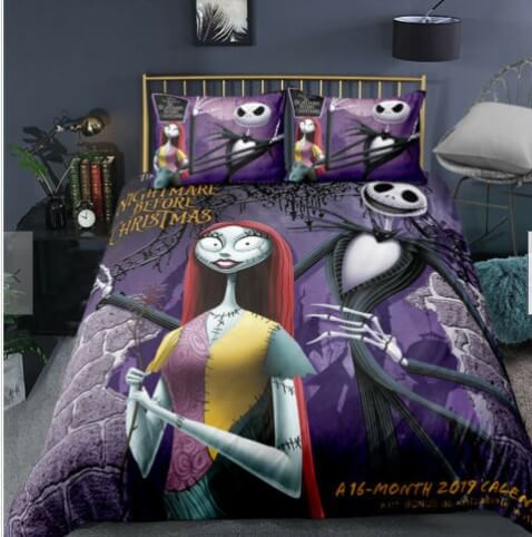 The Nightmare Before Christmas Cosplay Bedding Set Duvet Cover Halloween Sheets