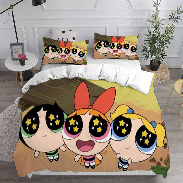 The Powerpuff Girls Bedding Sets Bed Quilt Cover Pillow Case Halloween Cosplay Comforter Sets