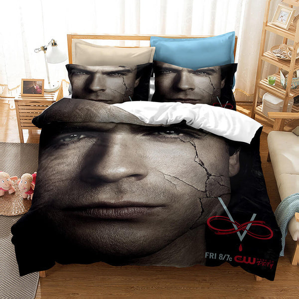The Vampire Diaries Cosplay Bedding Duvet Cover Halloween Sheets Bed Set