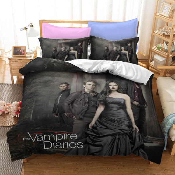 The Vampire Diaries Cosplay Bedding Duvet Cover Halloween Sheets Bed Set