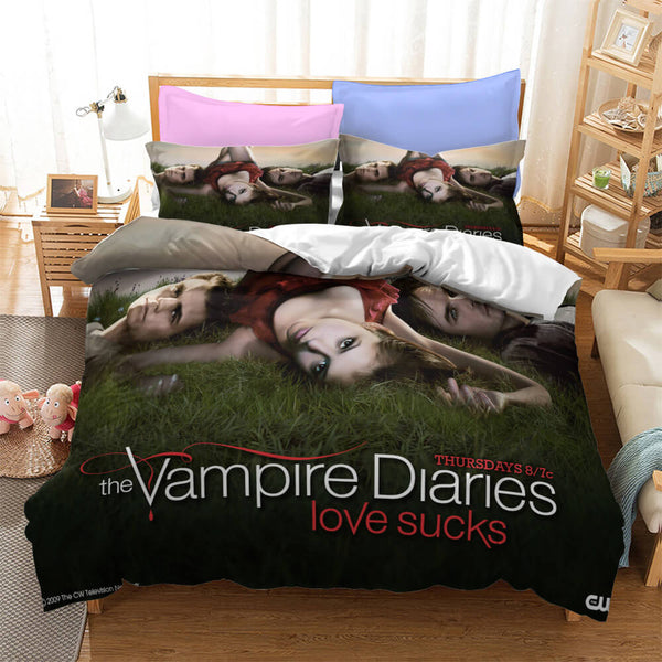 The Vampire Diaries Cosplay Bedding Duvet Cover Halloween Sheets Bed Set