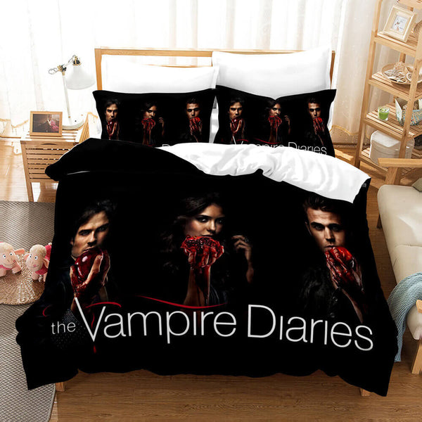 The Vampire Diaries Cosplay Bedding Duvet Cover Halloween Sheets Bed Set