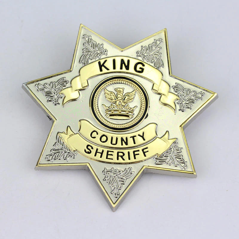 The Walking Dead King County Sheriff Pin Collar Eagle Insignia Badge Brooch Prop