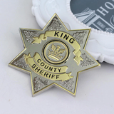 King County Sheriff Pin Collar Eagle Insignia Badge Brooch Prop