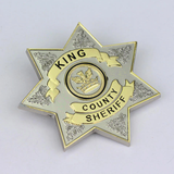 King County Sheriff Pin Collar Eagle Insignia Badge Brooch Prop
