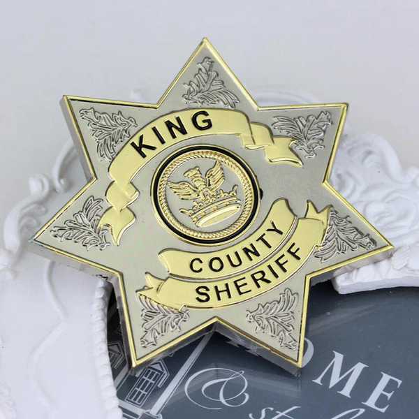 The Walking Dead King County Sheriff Pin Collar Eagle Insignia Badge Brooch Prop