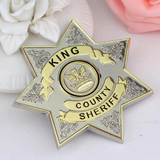 King County Sheriff Pin Collar Eagle Insignia Badge Brooch Prop