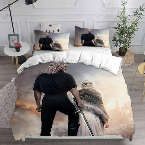 The Witcher Season 2 Bed Set Cosplay Duvet Cover Halloween Sheets Bed Set