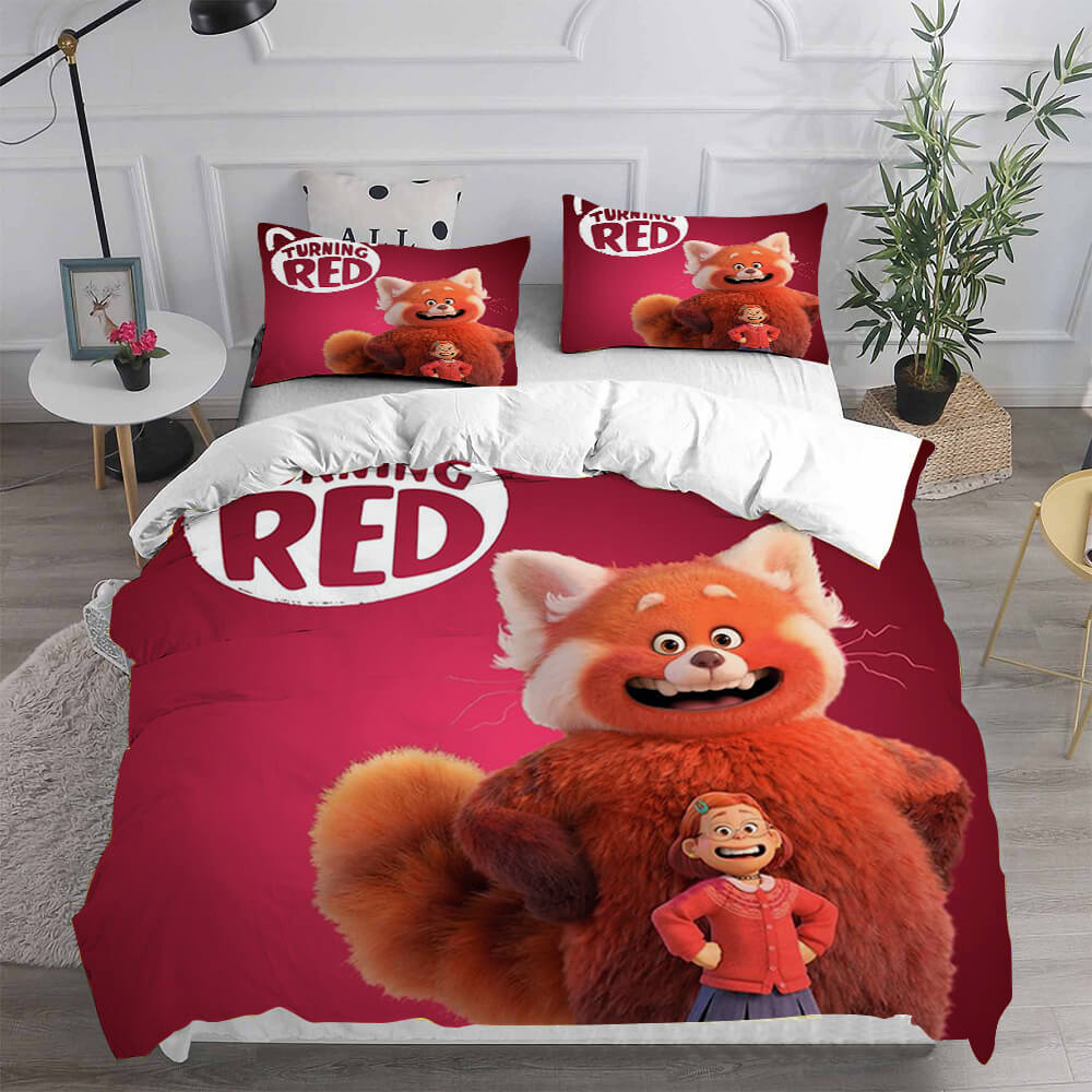 Turning Red Cosplay Bedding Sets Duvet Cover Halloween Comforter Sets