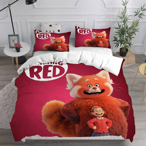 Turning Red Cosplay Bedding Sets Duvet Cover Halloween Comforter Sets