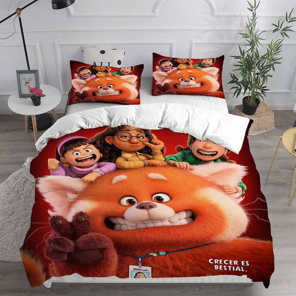 Turning Red Cosplay Bedding Sets Duvet Cover Halloween Comforter Sets