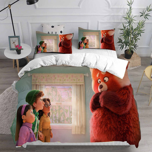 Turning Red Cosplay Bedding Sets Duvet Cover Halloween Comforter Sets