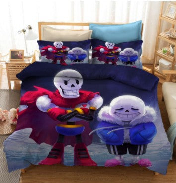 Undertale Sans Cosplay Bedding Set Duvet Cover Halloween Bed Sheets