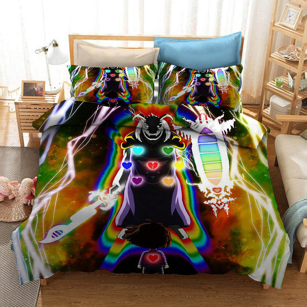 Undertale Sans Cosplay Bedding Set Duvet Cover Halloween Bed Sheets