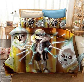 Undertale Sans Cosplay Bedding Set Duvet Cover Halloween Bed Sheets