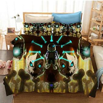 Undertale Sans Cosplay Bedding Set Duvet Cover Halloween Bed Sheets