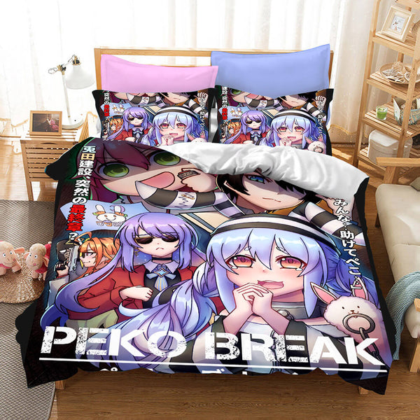 Usada Pekora Cosplay Bedding Set Duvet Cover Halloween Bed Sheets