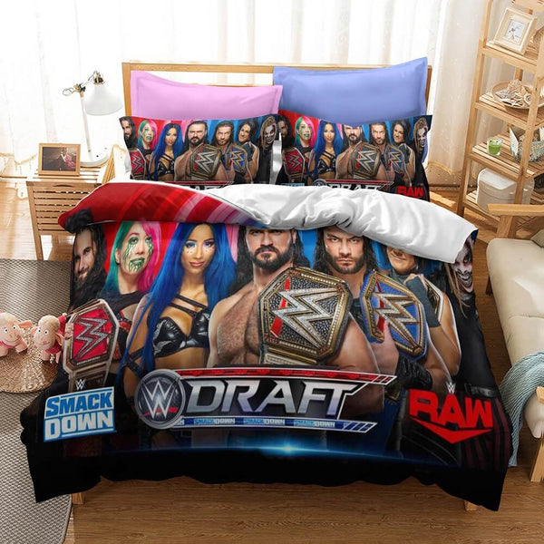 WWE World Wrestling Entertainment Cosplay Bedding Set Duvet Cover Halloween Bed Sheets