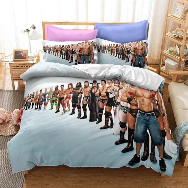 WWE World Wrestling Entertainment Cosplay Bedding Set Duvet Cover Halloween Bed Sheets