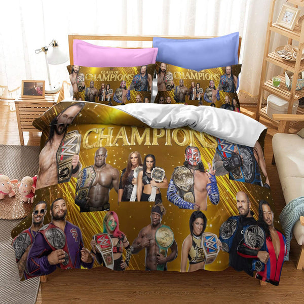 WWE World Wrestling Entertainment Cosplay Bedding Set Duvet Cover Halloween Bed Sheets