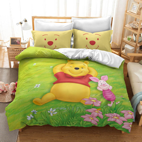 Winnie The Pooh Cosplay Bedding Set Duvet Cover Halloween Bed Sheets