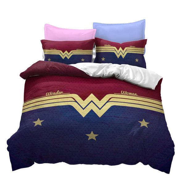 Wonder Woman Cosplay Bedding Set Duvet Cover Halloween Sheets Bed Set
