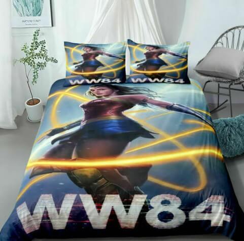 Wonder Woman Cosplay Bedding Set Duvet Cover Halloween Sheets Bed Set
