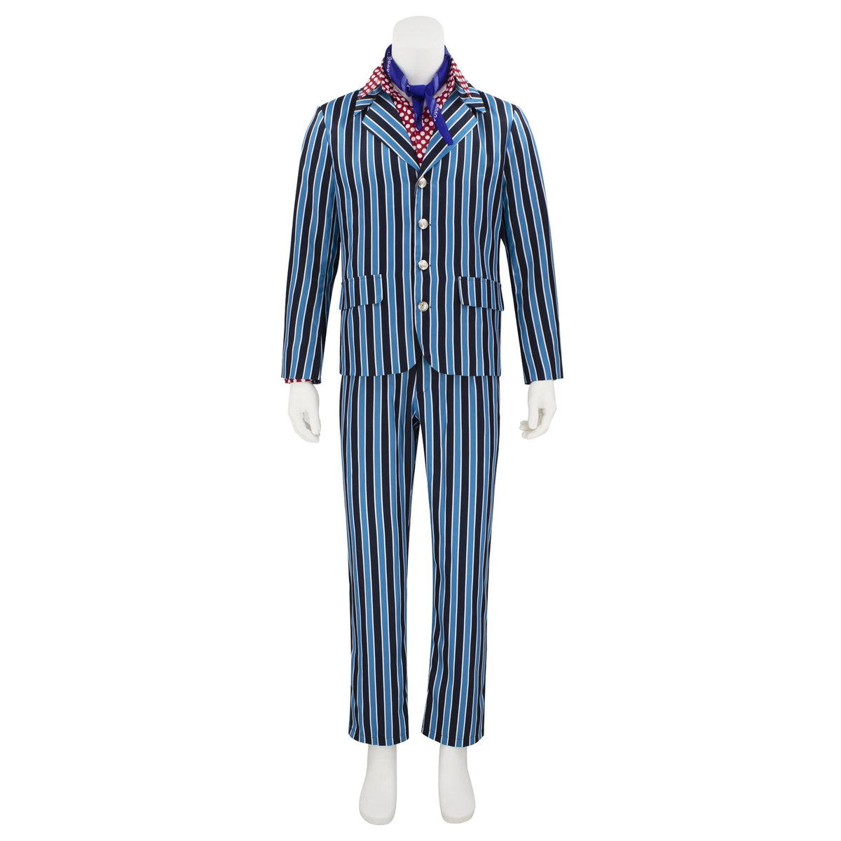 Austin Powers Spy Agent Striped Suits Halloween Masquerade Costumes Set