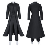 The Matrix Resurrections Neo Cosplay Costume Halloween Jacket Pants Sunglasses