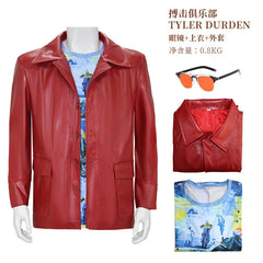 Cosplay Tyler Durden The Narrator Red Jackets T-Shirts Costumes Halloween Suits