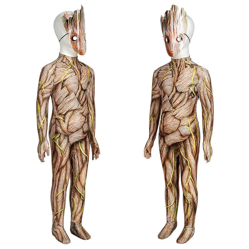 Guardians of the Galaxy 3 Groot Mask Jumpsuit Superhero Adult Kids Bodysuits New