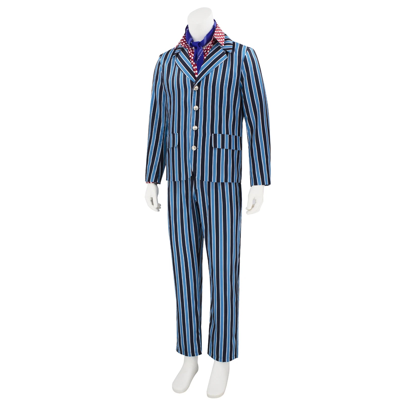 Austin Powers Spy Agent Striped Suits Halloween Masquerade Costumes Set