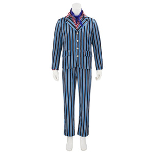 Austin Powers Spy Agent Striped Suits Halloween Masquerade Costumes Set