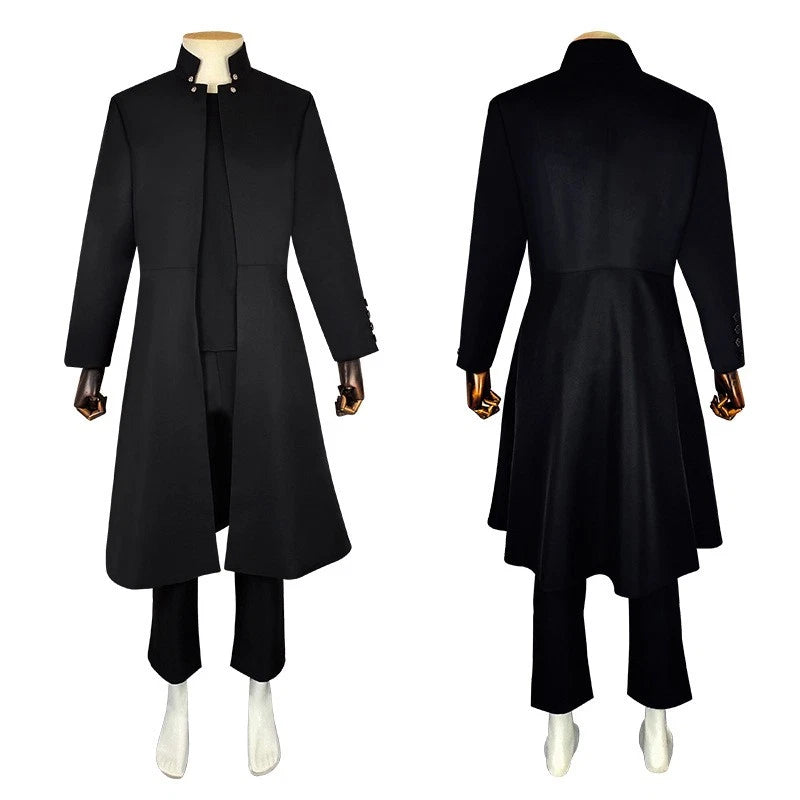The Matrix Resurrections Neo Cosplay Costume Halloween Jacket Pants Sunglasses