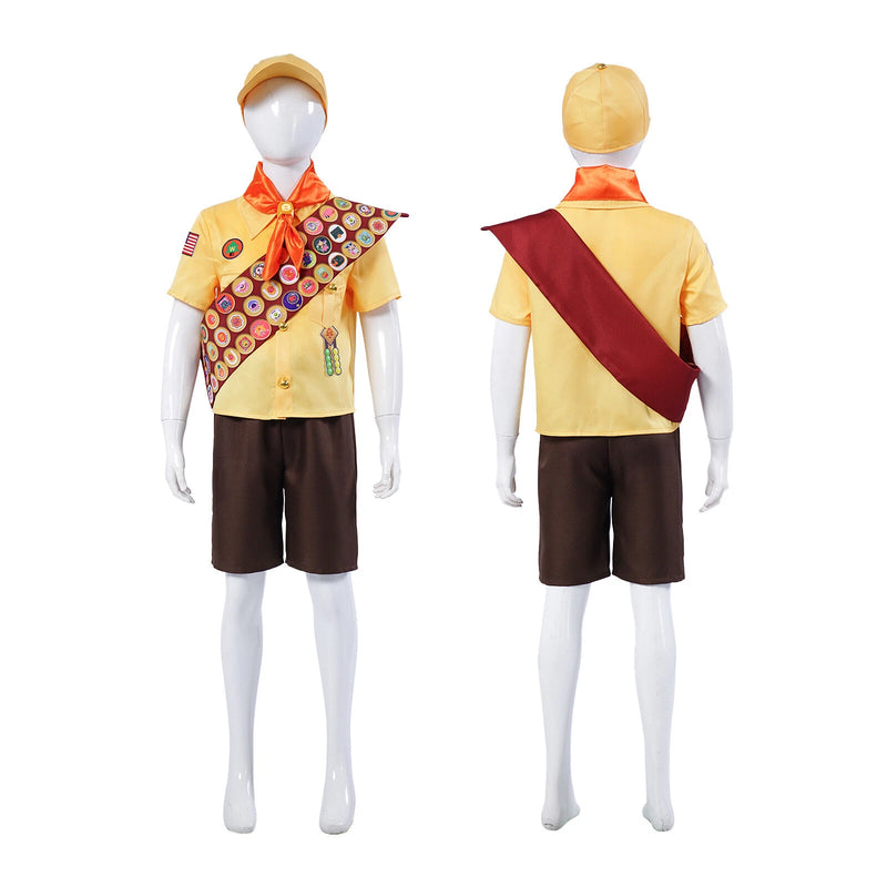 Cosplay Up Russell Shirts Shorts Hat Adult Kids Halloween Carnival Suits Costume