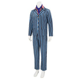 Austin Powers Spy Agent Striped Suits Halloween Masquerade Costumes Set