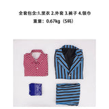 Austin Powers Spy Agent Striped Suits Halloween Masquerade Costumes Set
