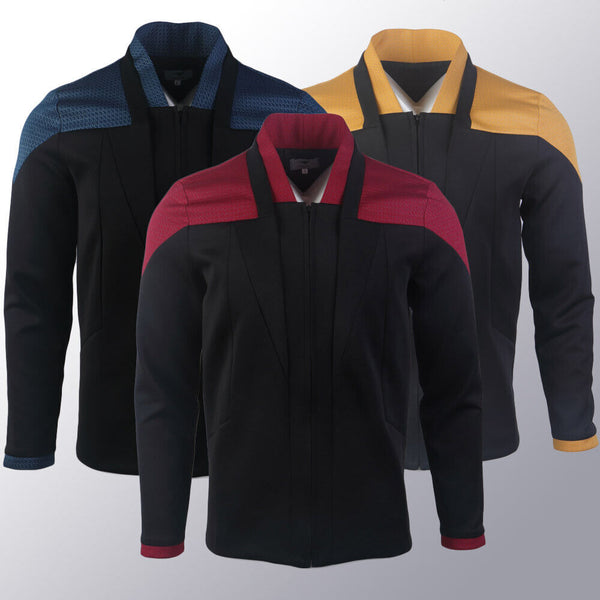 Star Trek Picard 3 Red Geordi Gold Blue Dress Uniform Starfleet Jacket Shirts Costume