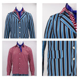 Austin Powers Spy Agent Striped Suits Halloween Masquerade Costumes Set