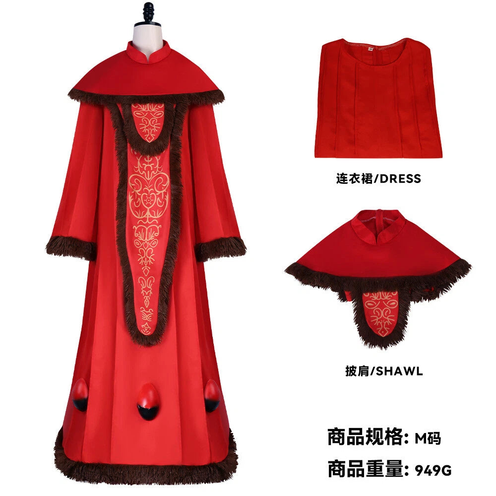 Cosplay Star Wars Queen Padmé Amidala Red Dress Halloween Carnival Suits Gown